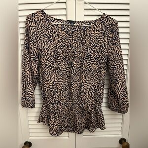 Women's Navy blue and light pink blouse